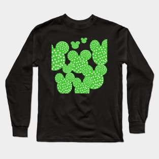 green and white abstract pop art design Long Sleeve T-Shirt